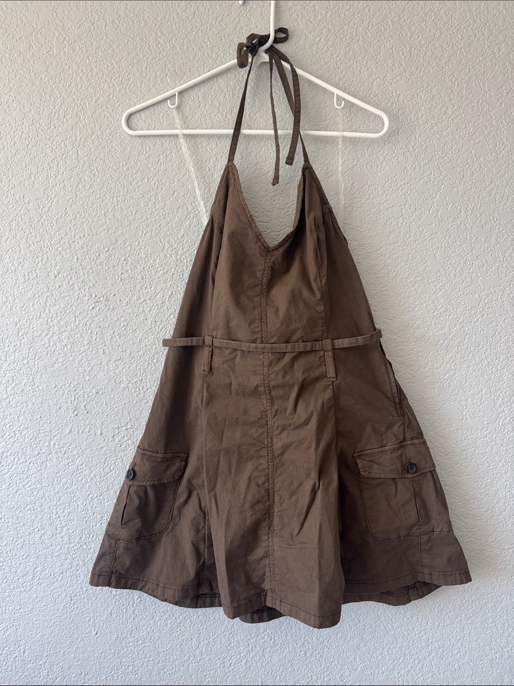 American Eagle Outfitters Brown Halter Cargo Dress